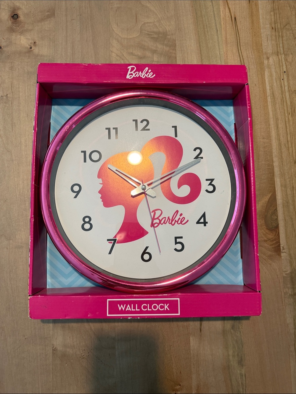 Barbie Hot Pink and Gradient Orange Silhouette Wall Clock
